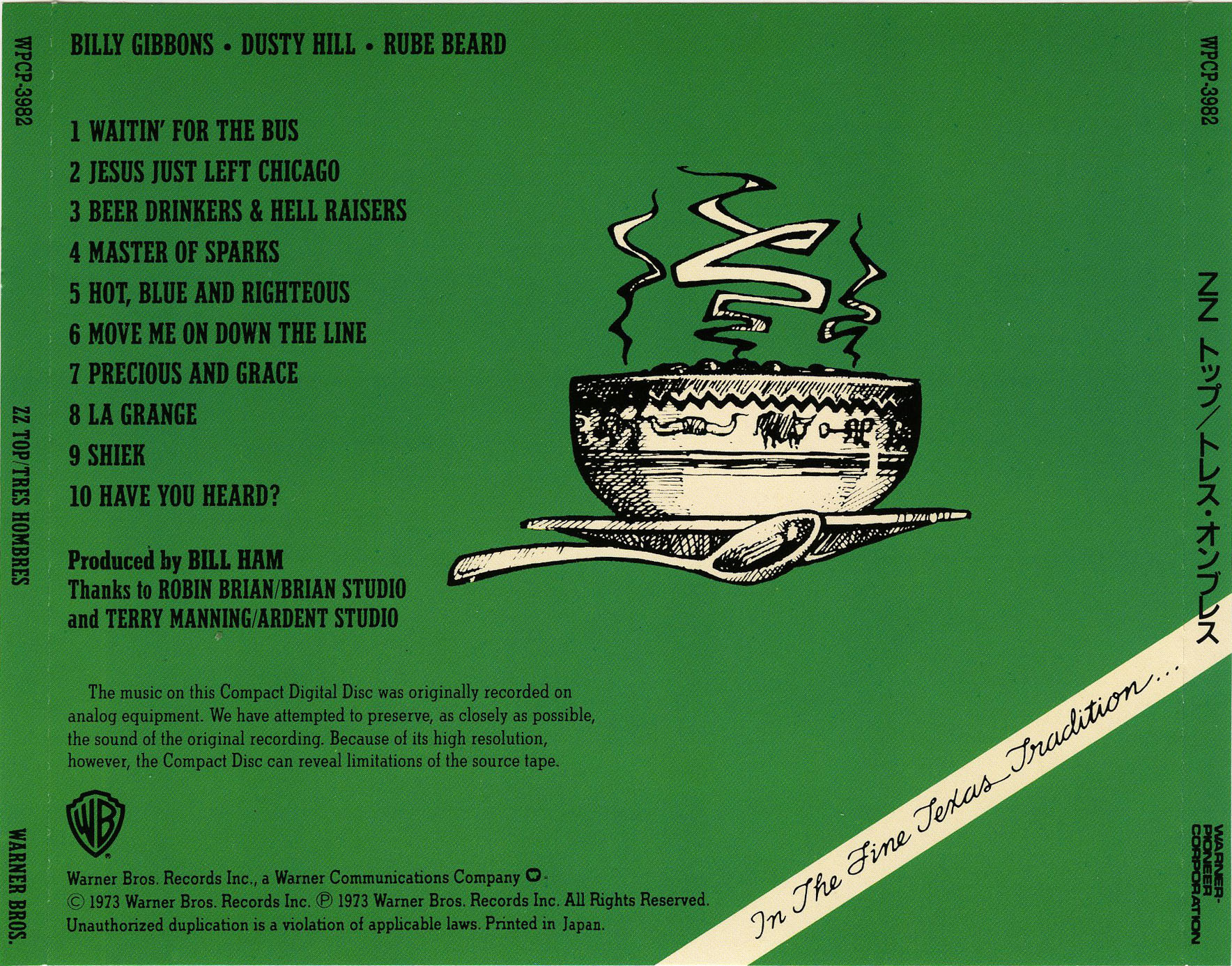 ZZ Top  Tres Hombres : Back JPN